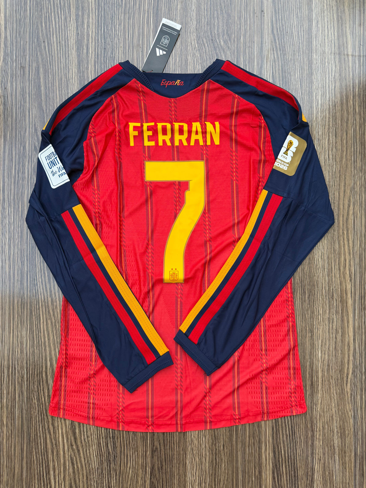 Spain 26 WC Home Jersey Full Sleeve ( Player Version ) — view 7
