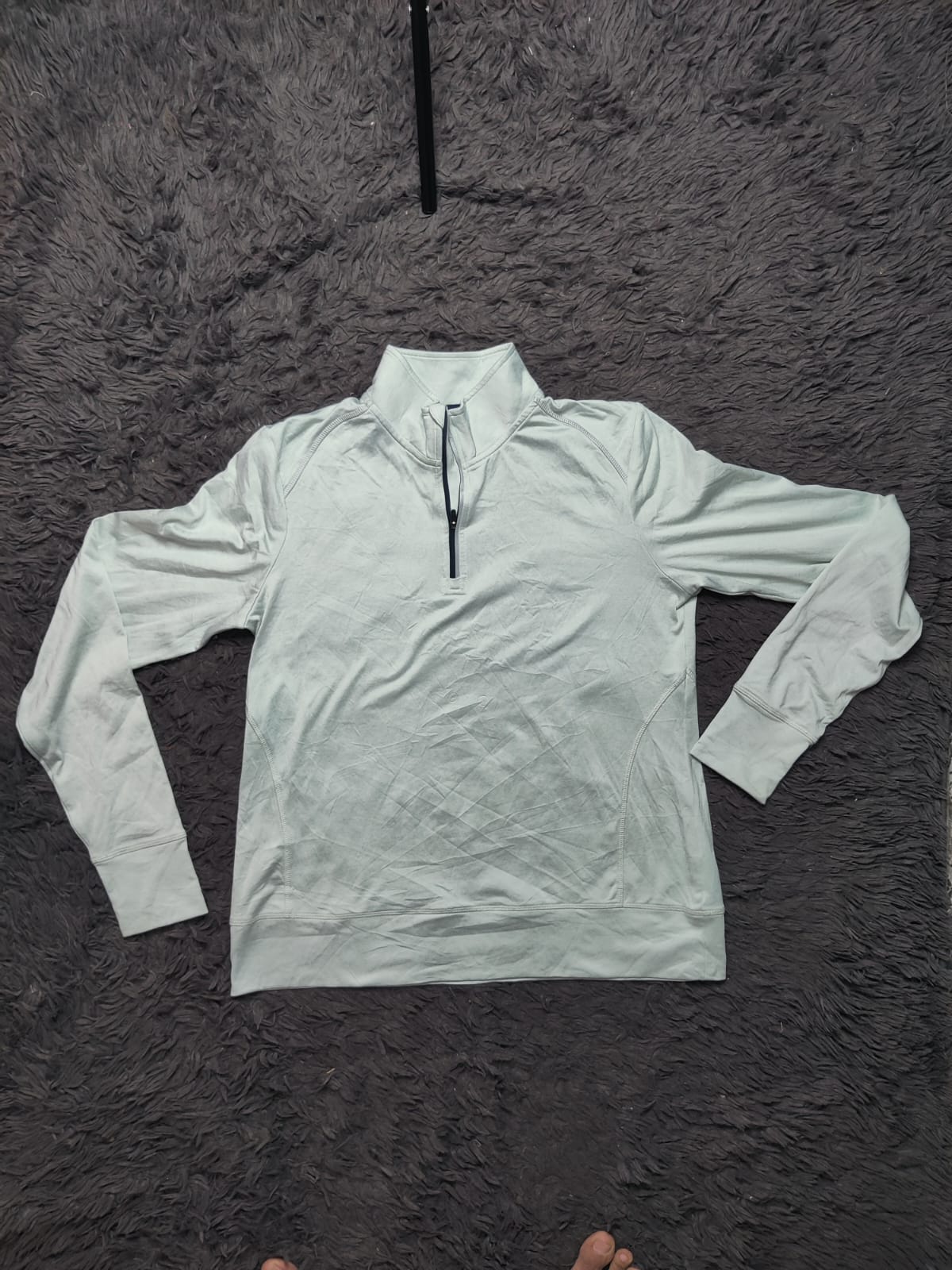 Unbranded Light Grey Quarter Zip Sports Pullover – Size M
