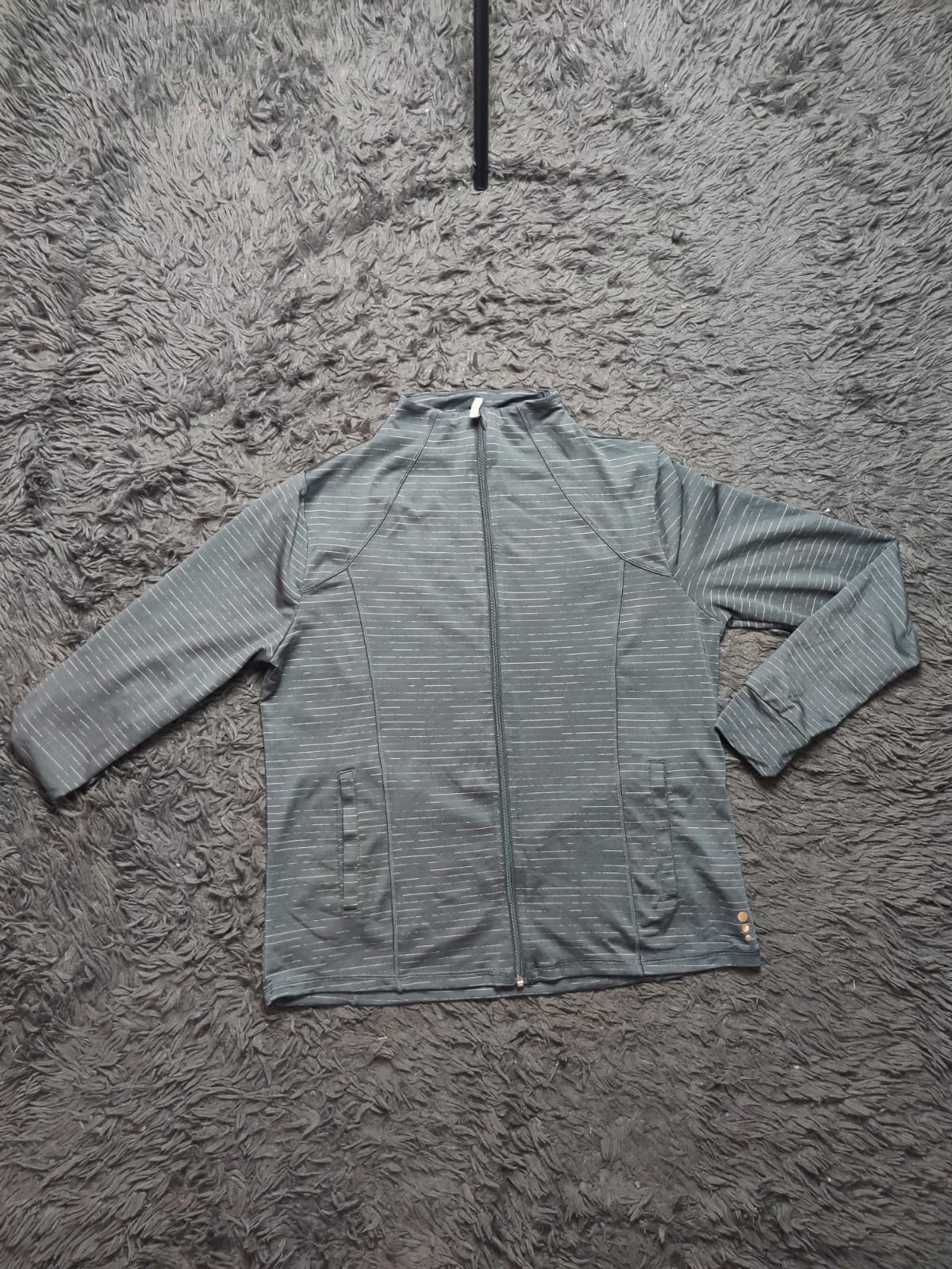 Unbranded Grey Striped Full Zip Jacket – Size M