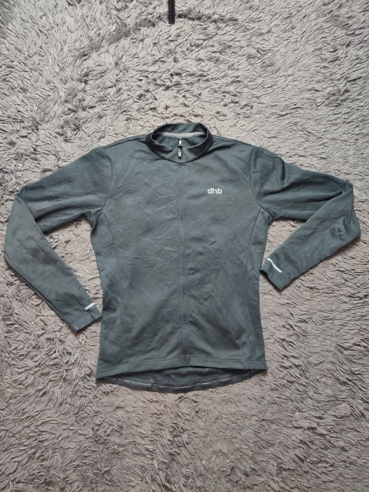 dhb Black Full Zip Cycling Top – Size S
