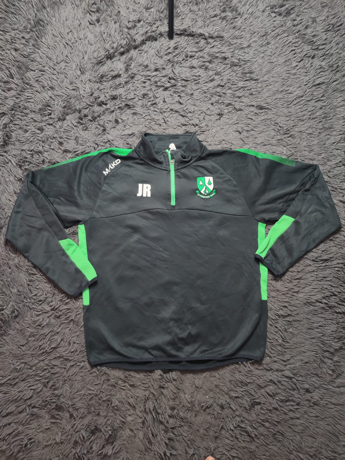 Mako Black and Green Quarter Zip Training Top – Size L