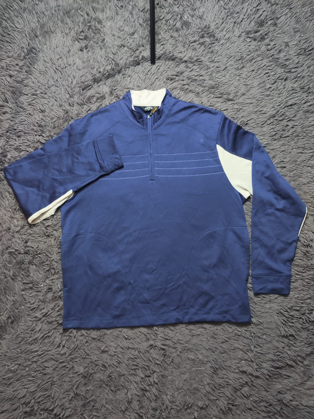 Callaway Blue and White Quarter Zip Golf Pullover – Size XL