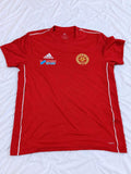 Red and white short sleeve football jersey shown from the front