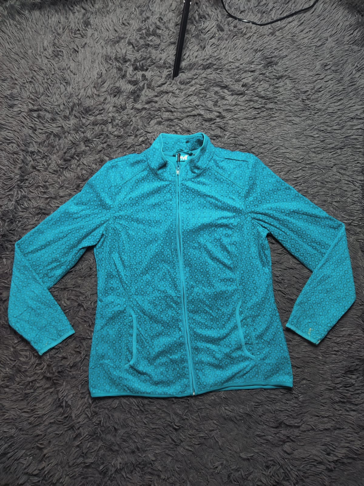 Unbranded Turquoise Patterned Full Zip Jacket – Size Youth XS