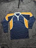 Unbranded Navy and Yellow Long Sleeve Rugby Shirt – Size L