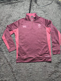 Canterbury Burgundy and Pink Quarter Zip Rugby Pullover – Size XL