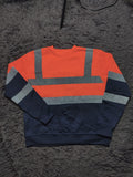 Unbranded Orange and Navy Reflective Stripe Sweatshirt – Size XL