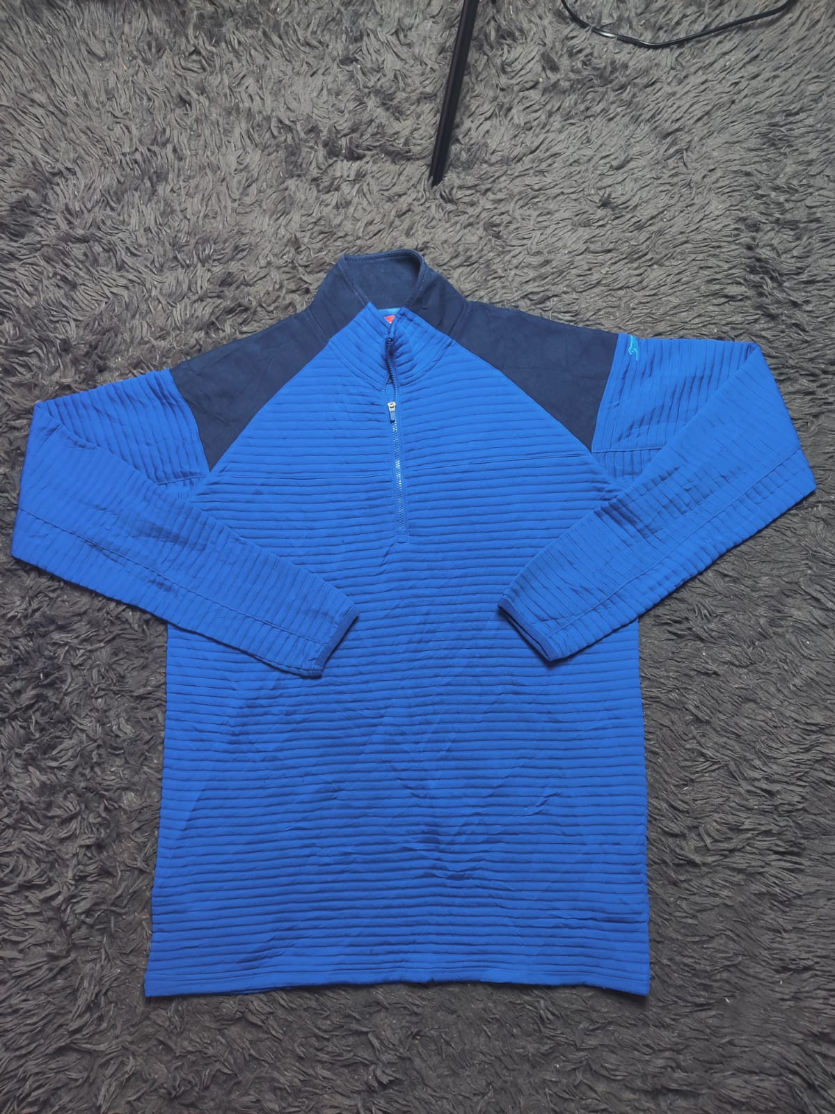 Slazenger Royal Blue and Navy Quarter Zip Sports Pullover – Size L