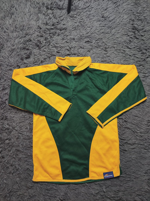 Falcon Sport Green and Yellow Long Sleeve Rugby Shirt – Size S