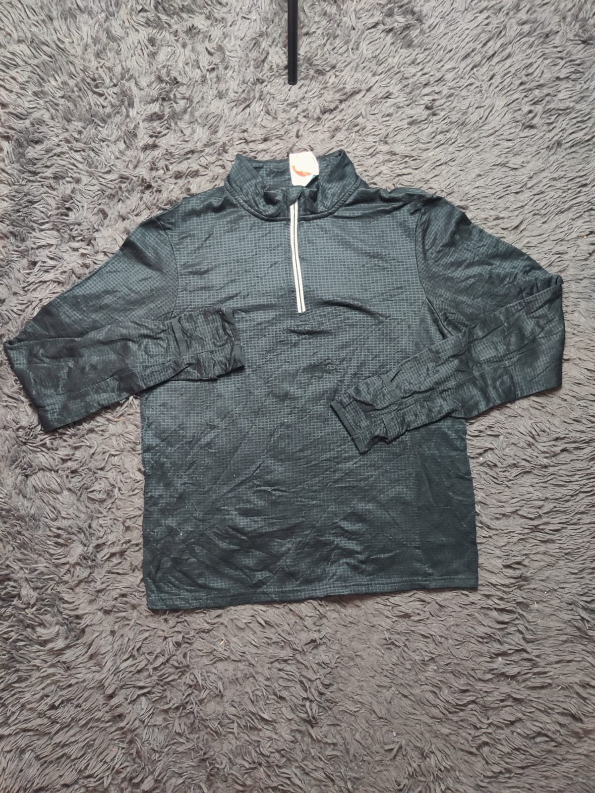 Unbranded Charcoal Patterned Quarter Zip Pullover – Size L