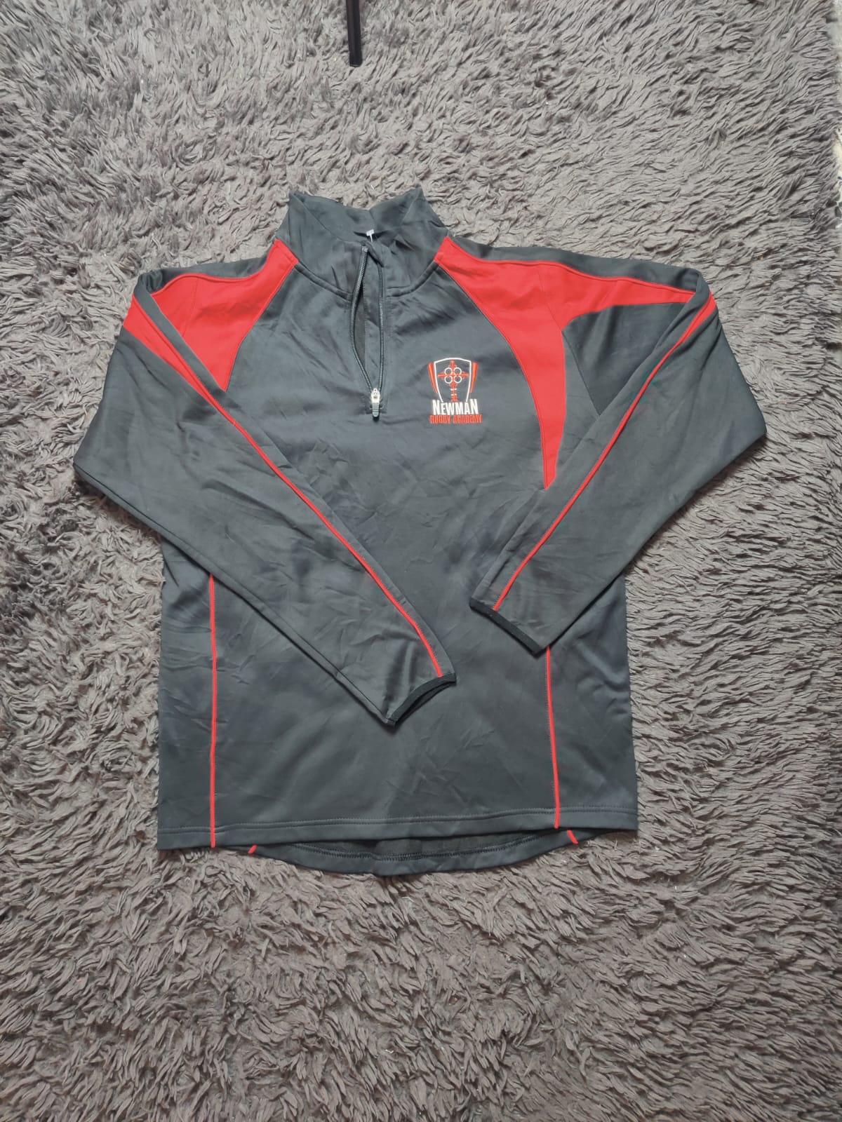 Unbranded Charcoal and Red Quarter Zip Training Top – Size L